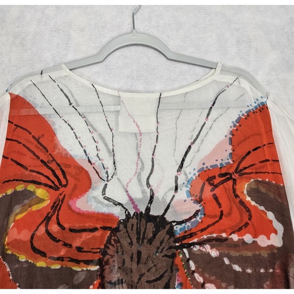 Ashro Kaftan Dress African Womens XL NEW Hand Painted Butterfly Tunic Top Shawl - Picture 10 of 13